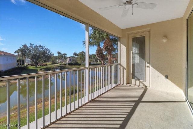 3065 Driftwood Way Unit 4206, Naples, FL 34109 - balcony with a ceiling fan and a water view