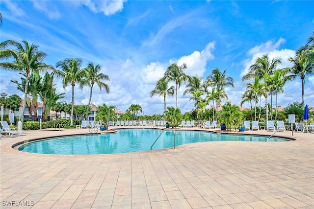 view of pool with a patio area