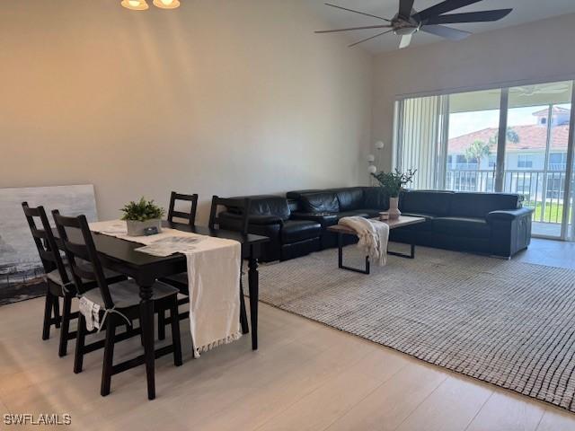 3065 Driftwood Way Unit 4206, Naples, FL 34109 - dining area featuring light wood-type flooring and ceiling fan