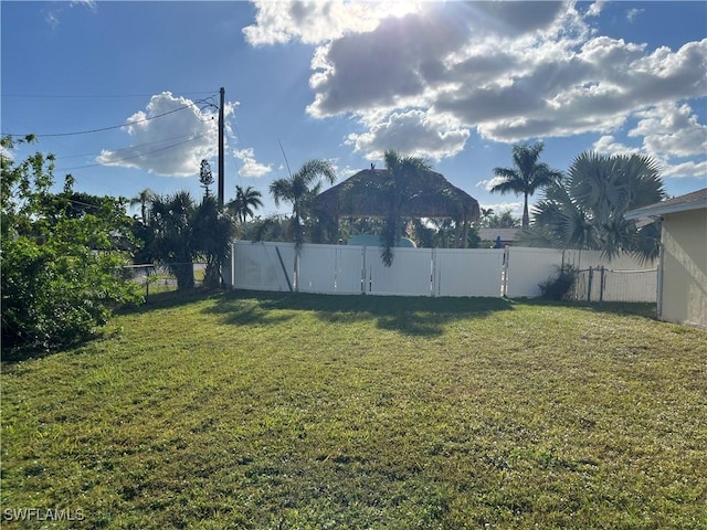 view of yard with a gazebo