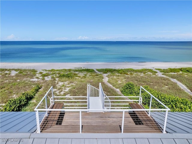 water view featuring a beach view