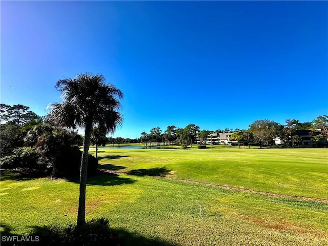 view of home's community with a lawn