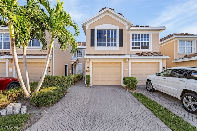 view of property featuring a garage