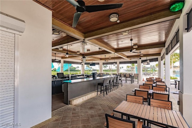 view of patio / terrace with a bar