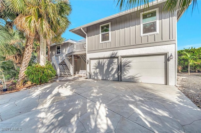 view of front property with a garage