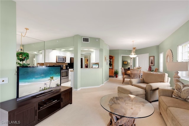 view of carpeted living room