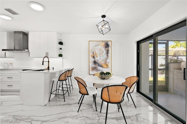 dining room with sink