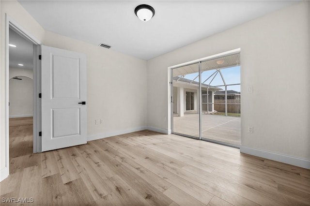 empty room featuring light wood-type flooring