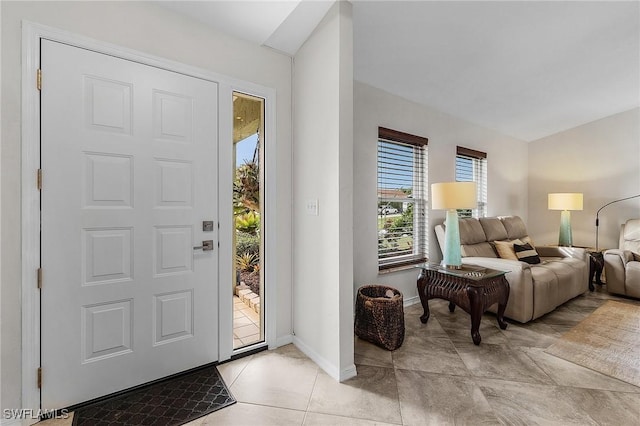 view of tiled entrance foyer