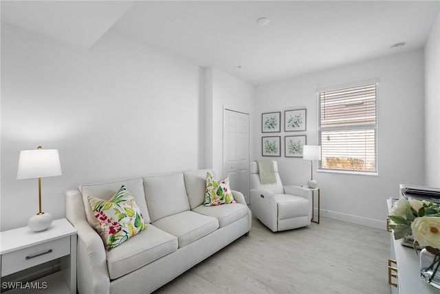 living room featuring light hardwood / wood-style flooring