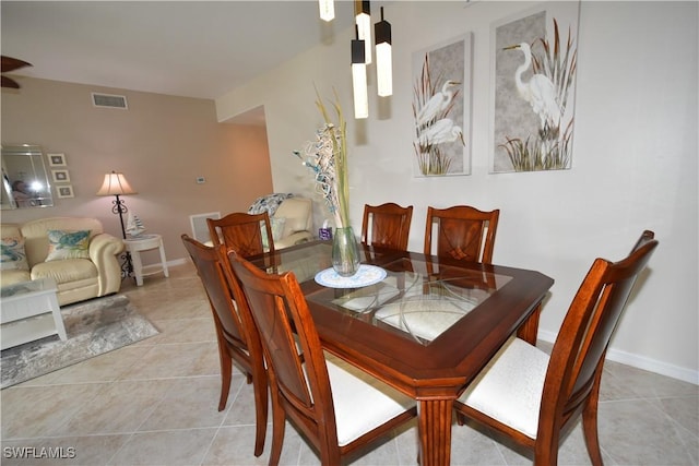 view of tiled dining area