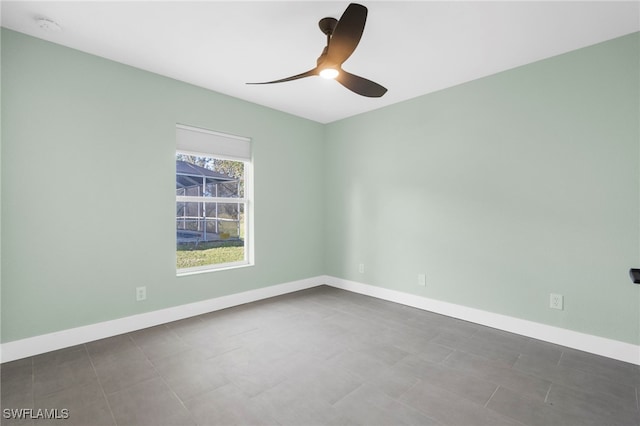 unfurnished room featuring ceiling fan