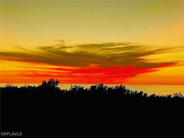 nature at dusk with a water view