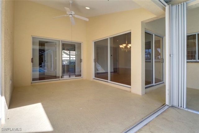 view of patio / terrace featuring ceiling fan