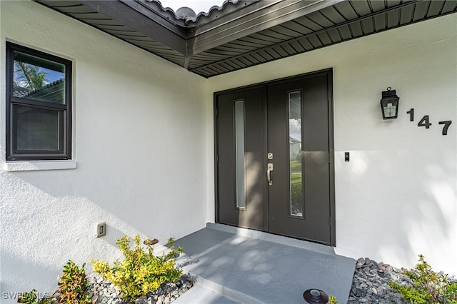 view of doorway to property