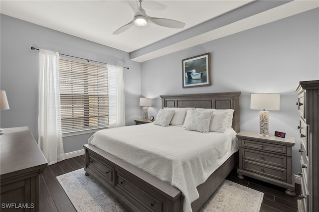 8010 Via Sardinia Way Unit 4205, Estero, FL 33928 - bedroom featuring dark wood finished floors, baseboards, and ceiling fan