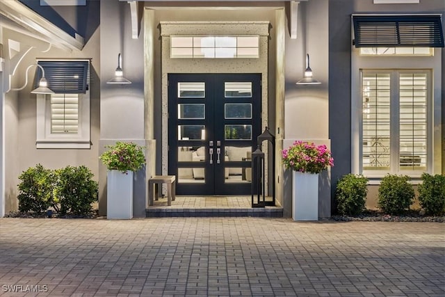 doorway to property with french doors