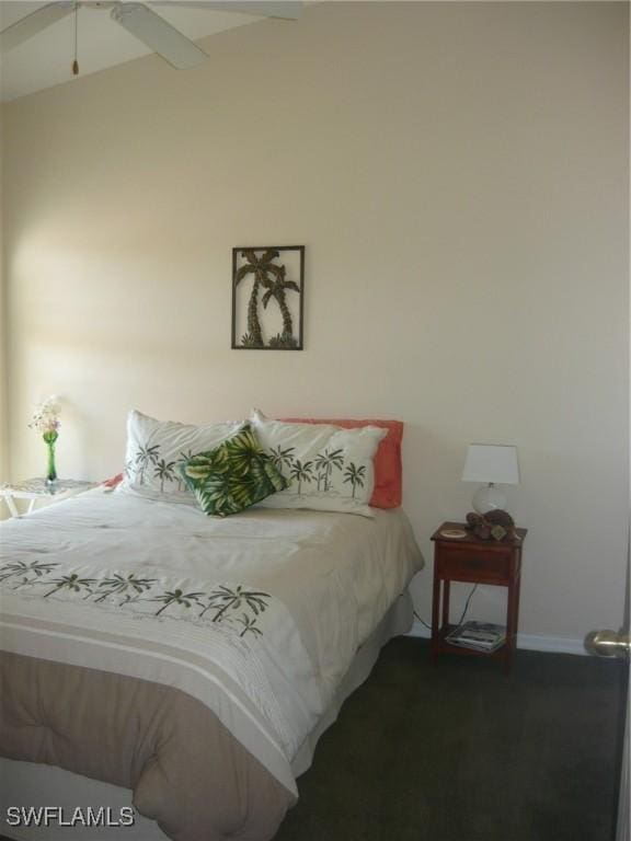 bedroom featuring ceiling fan