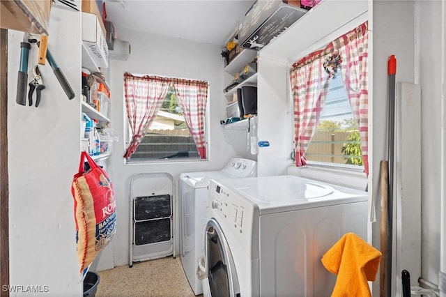 laundry area featuring independent washer and dryer