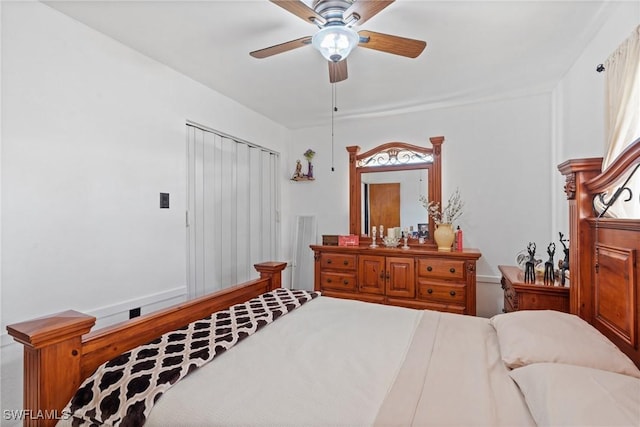 bedroom with ceiling fan