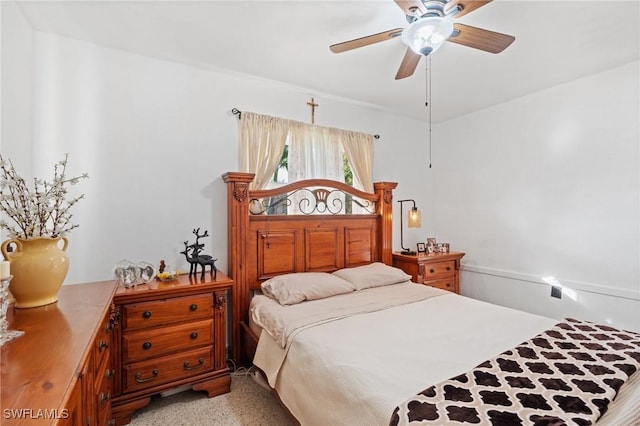 bedroom featuring ceiling fan