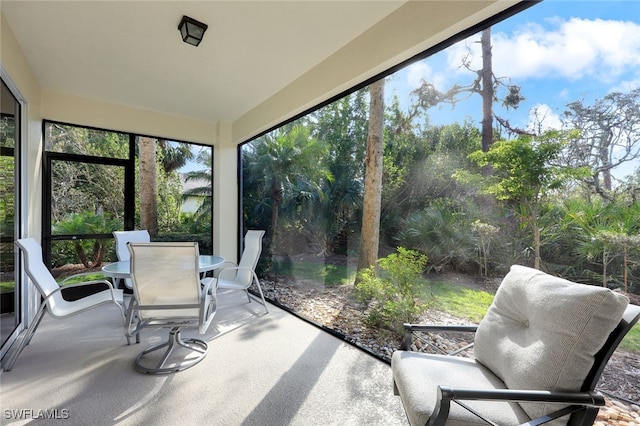 view of sunroom