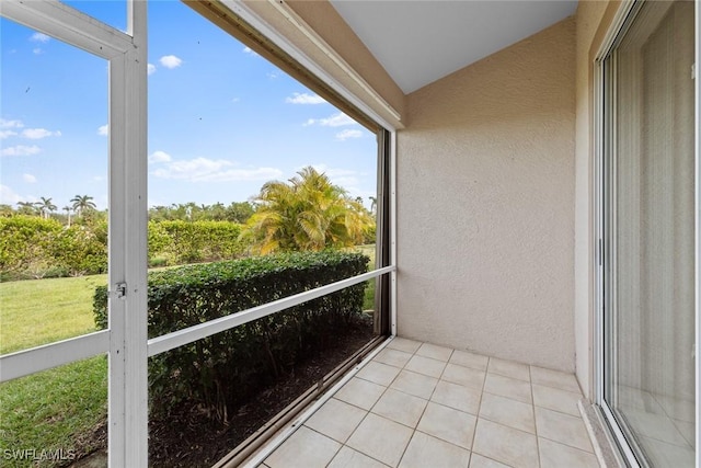 balcony featuring french doors