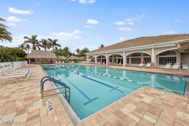 view of pool with a patio