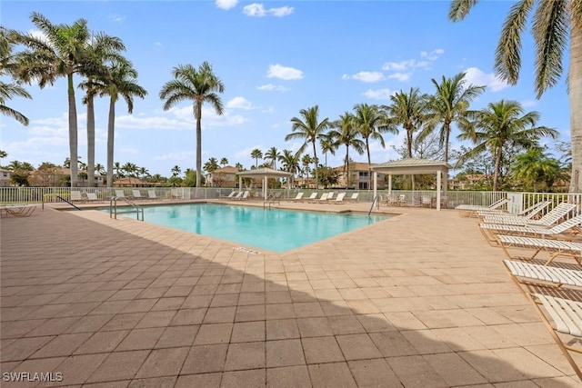 view of pool featuring a patio area