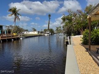 property view of water with a boat dock