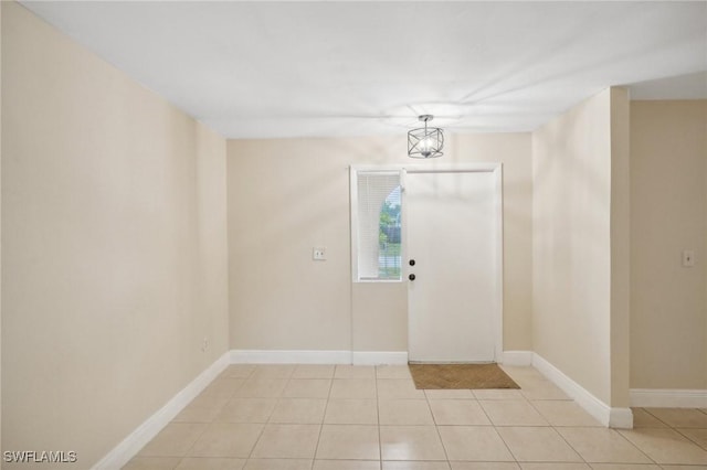 view of tiled entrance foyer