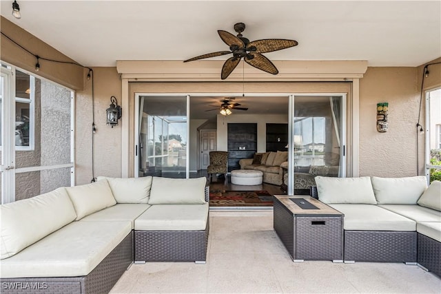 view of patio with an outdoor living space