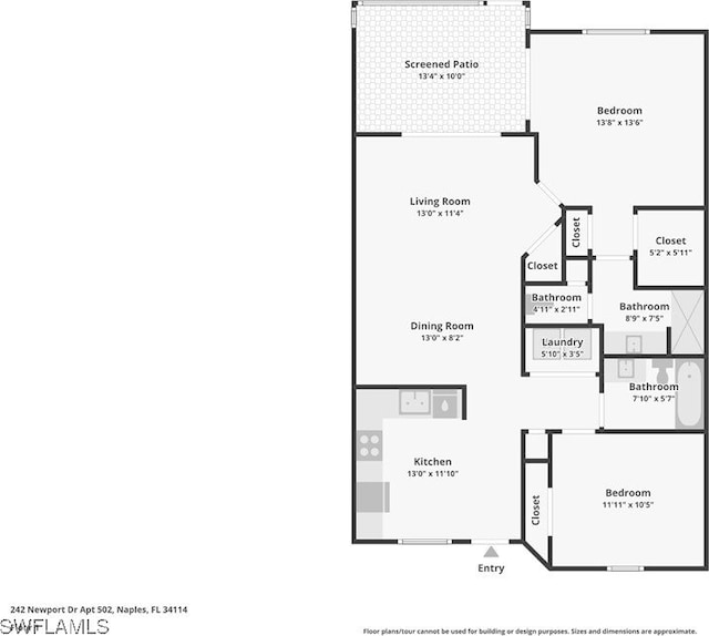 242 Newport Dr Unit 502, Naples, FL 34114 - floor plan