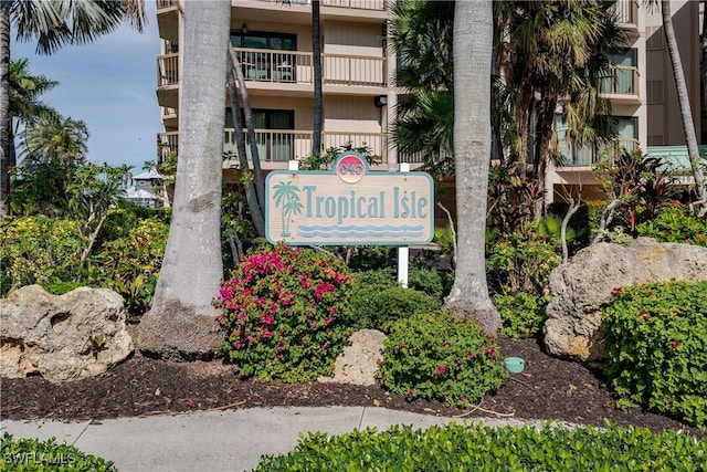 view of community sign