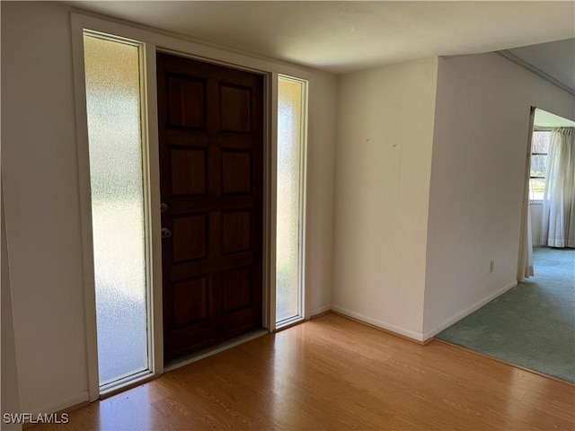 entrance foyer featuring light wood-type flooring