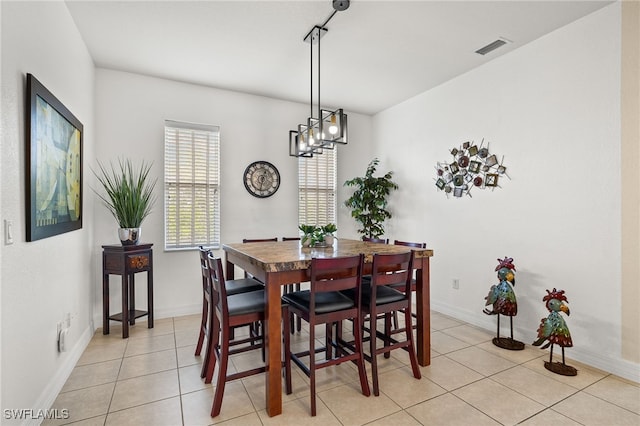 view of tiled dining room