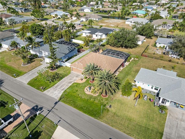 bird's eye view with a residential view