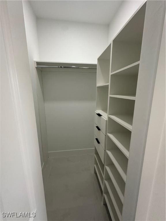 view of walk in closet