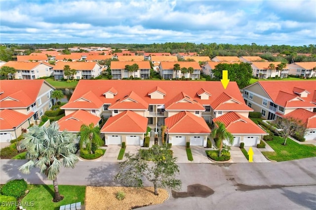 bird's eye view with a residential view