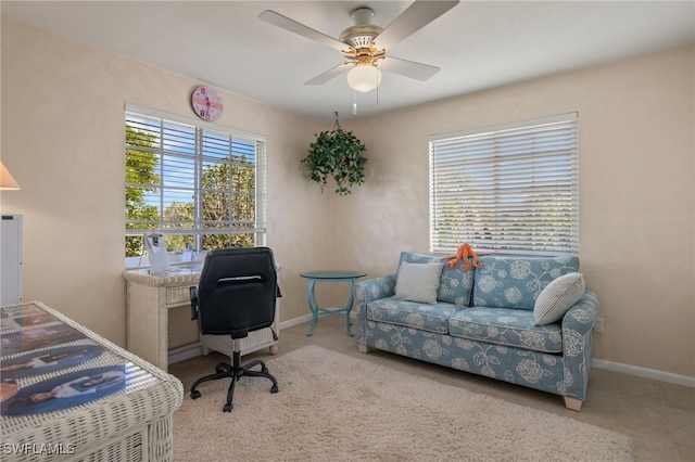 bedroom with ceiling fan