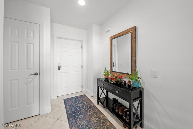 interior space featuring light tile patterned floors