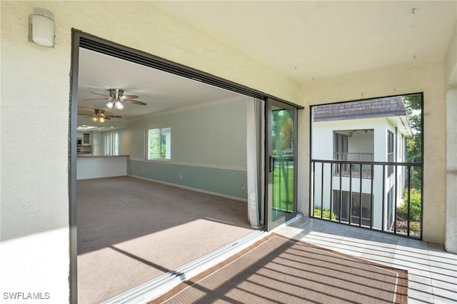 view of unfurnished sunroom