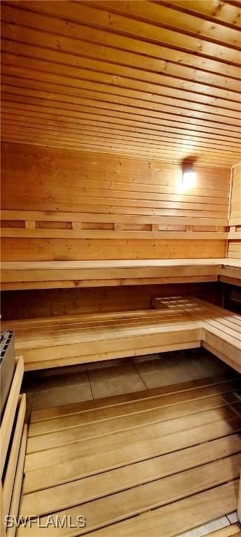 view of sauna