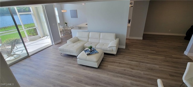 living room featuring hardwood / wood-style floors