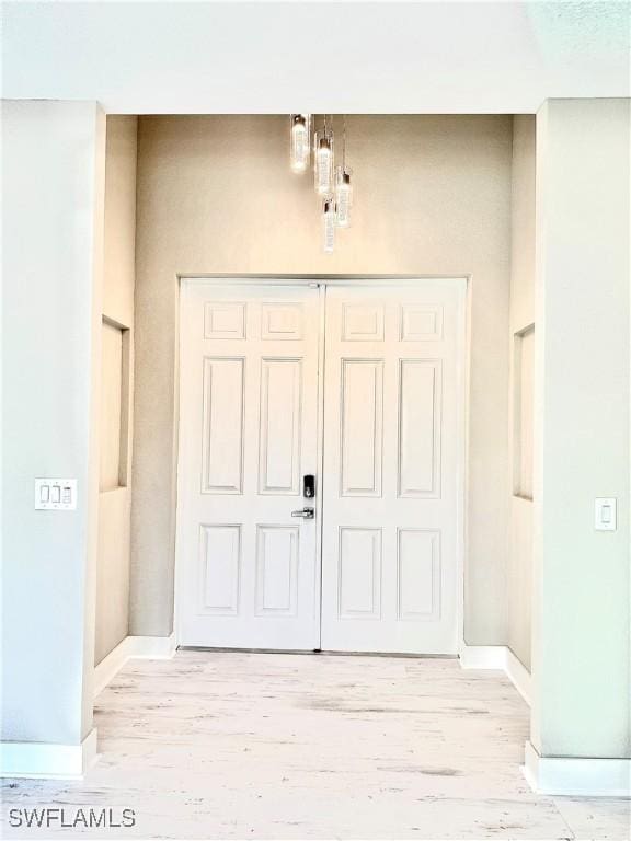 entryway featuring light wood-type flooring