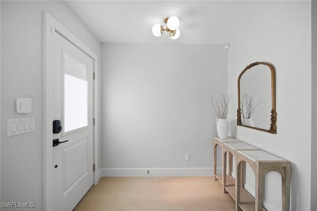 entryway with light wood-type flooring