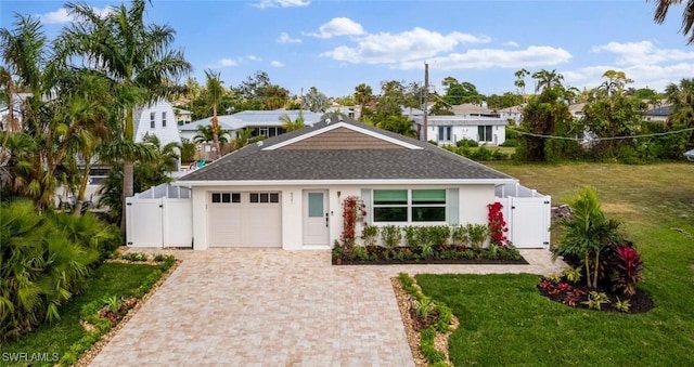 view of front of home with a front yard