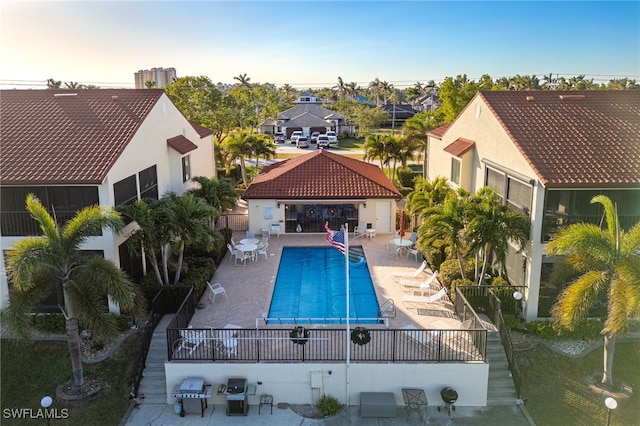 view of pool featuring a patio