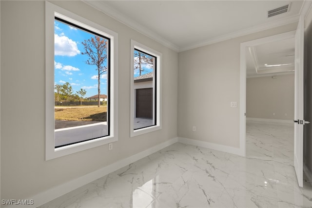 empty room with ornamental molding