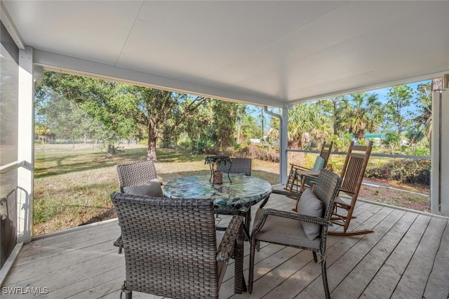 view of sunroom